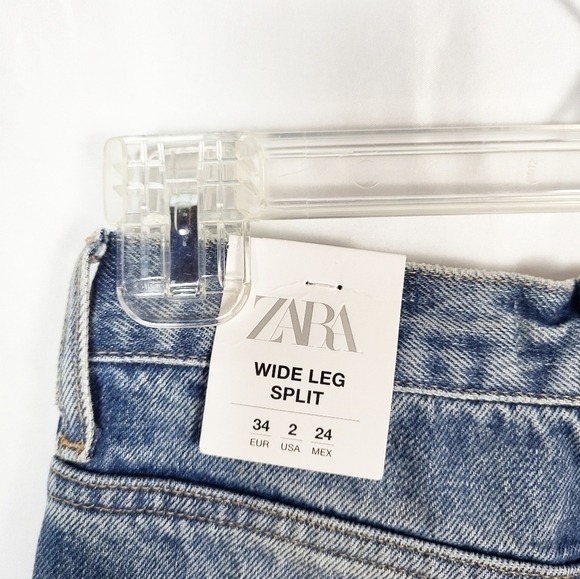 ZARA Wide leg split jeans NWT - Picture 7 of 7